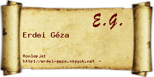 Erdei Géza névjegykártya