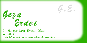 geza erdei business card